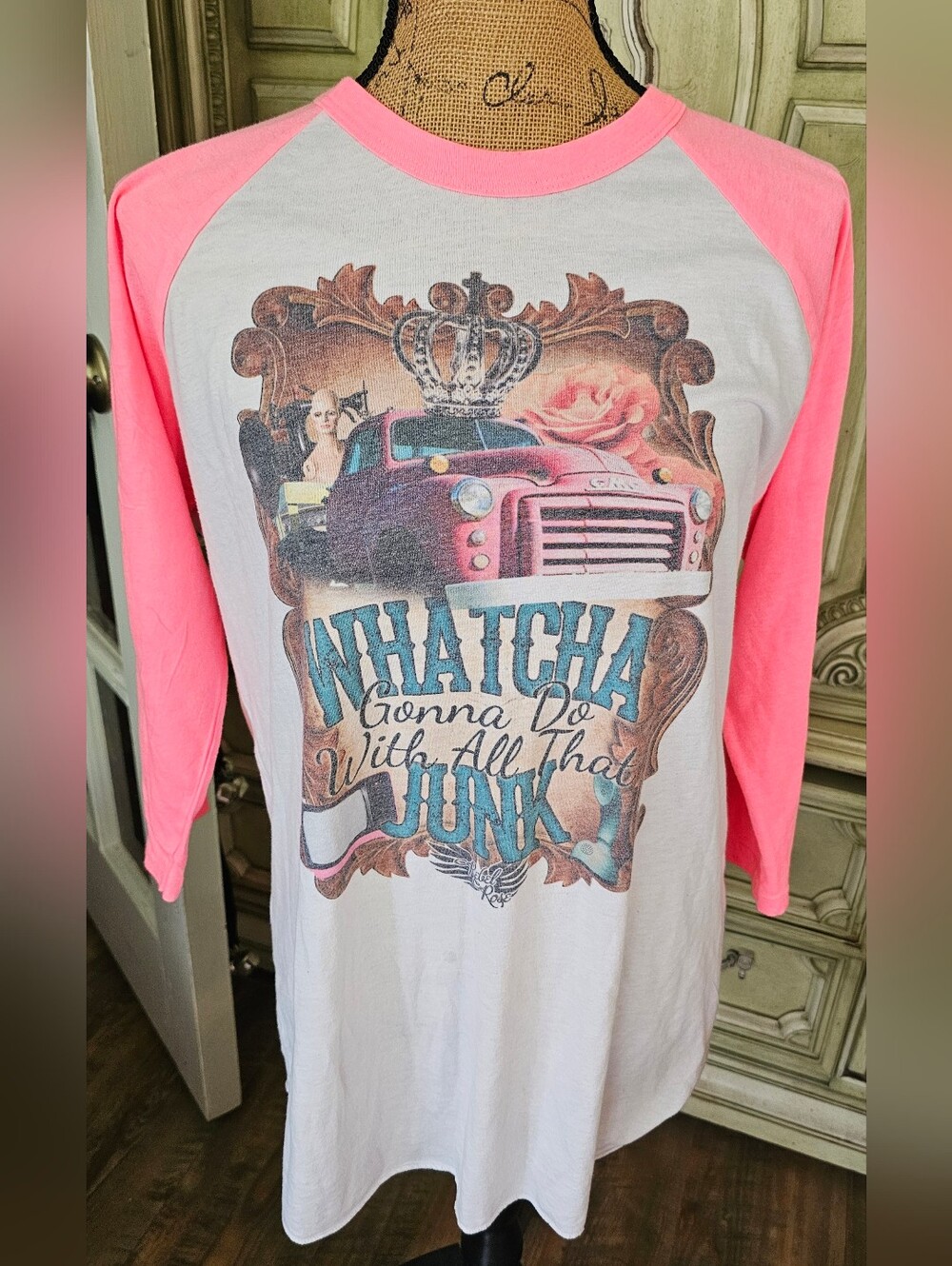 'Watcha Gonna Do With All That Junk' Ladies T-shirt by Rebel Rose (L)